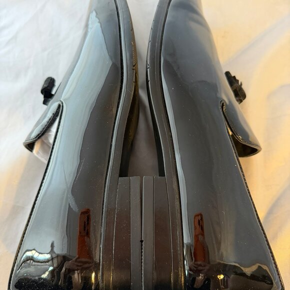 STACY ADAMS  PHOENIX Plain Toe Tassel Slip On, Black Faux Patent  Men Size 11 M - Picture 4 of 7